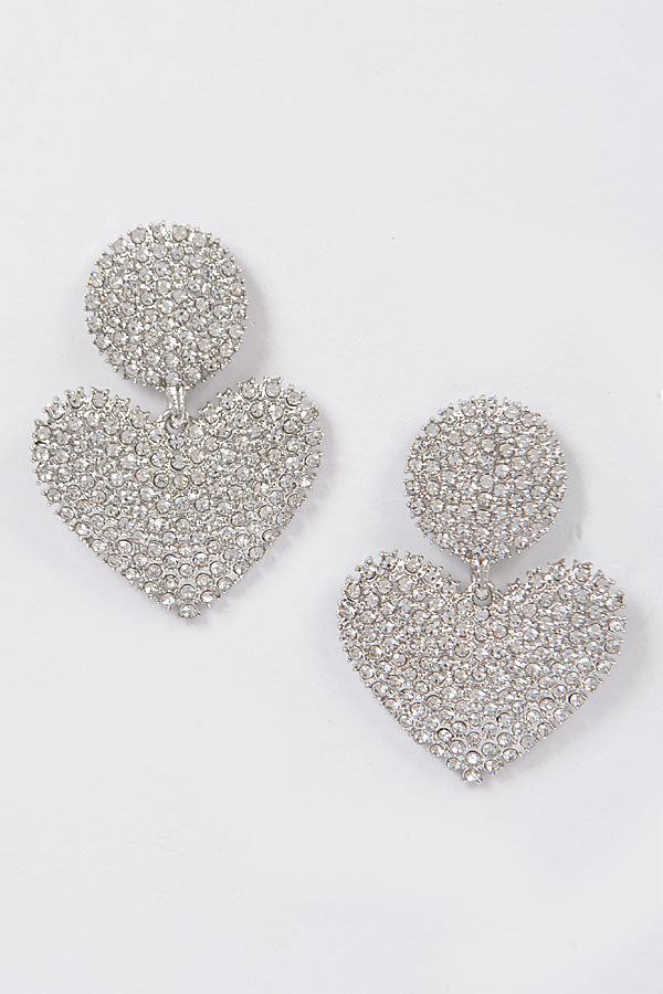 HEART RHINESTONE EARRINGS