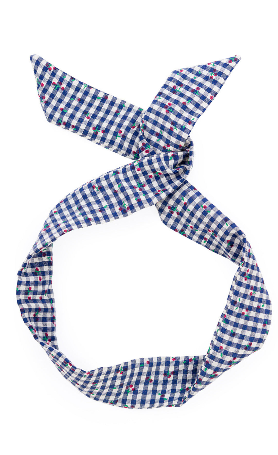 Cherry gingham hair tie