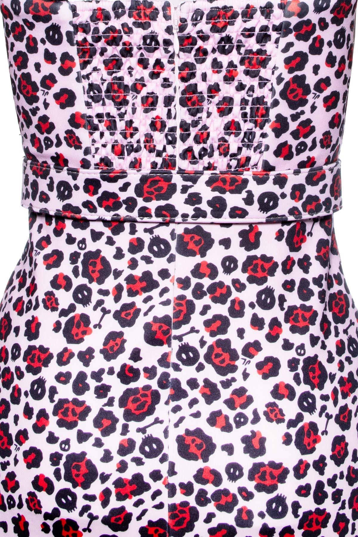 Love Bites Pencil Dress - Pink Leopard Print